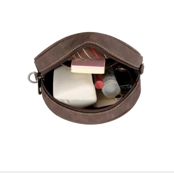 Montana West Floral Embroidered Collection Circle Bag/Crossbody Brown - Picture 5 of 7